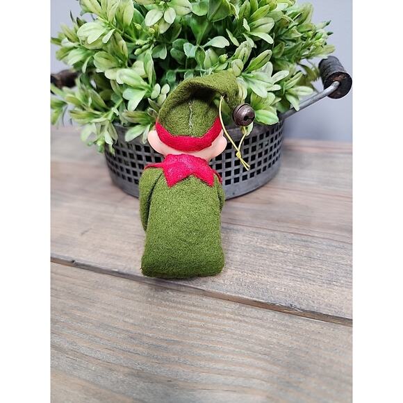 Vintage Elf Knee Hugger Pixie Figure Sakai & Co Ltd Japan Red Green 4" - Picture 4 of 5